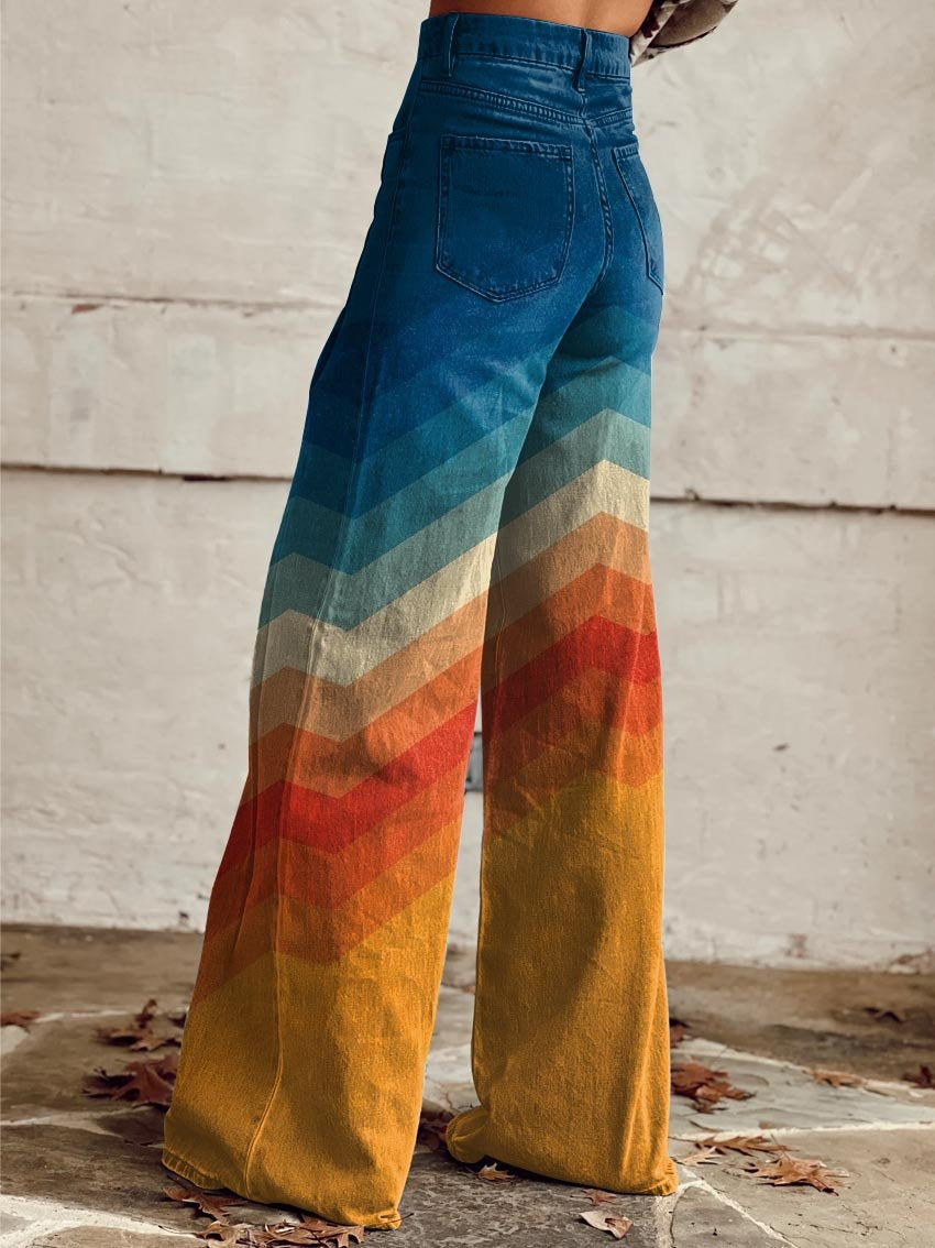 Léa - Pantaloni eleganti retrò a zig zag