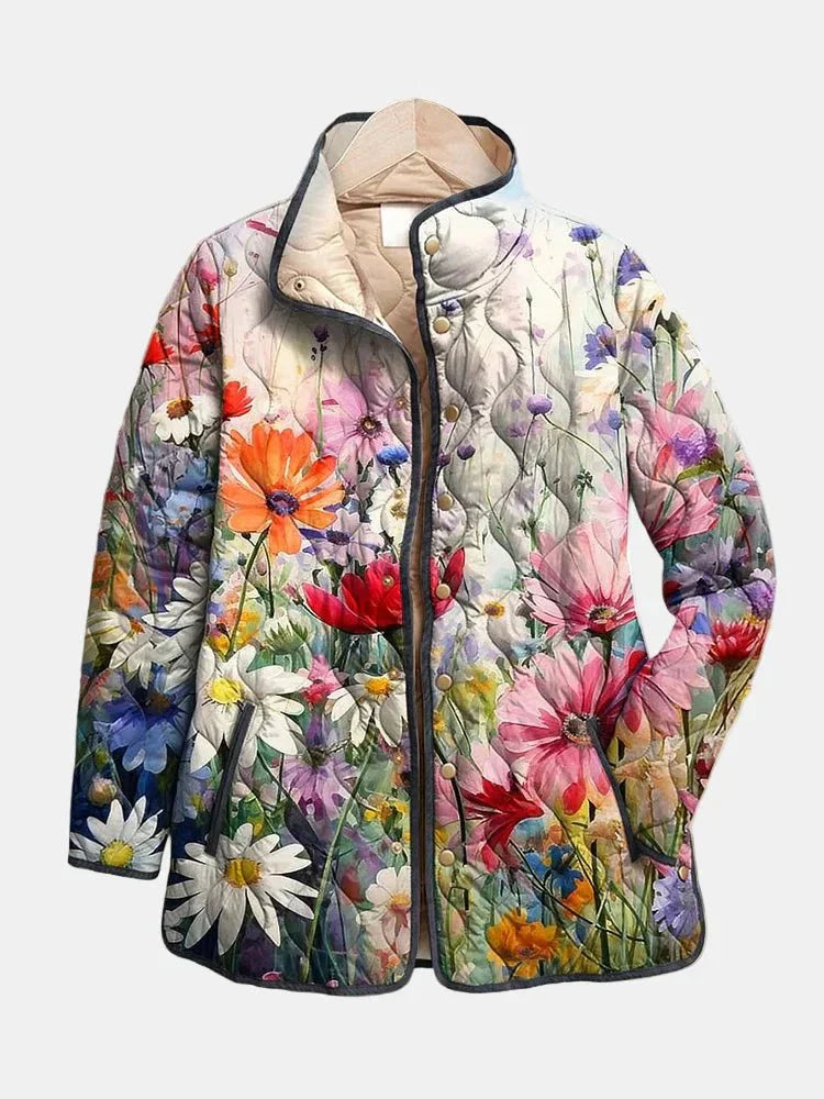 Kaia | Giacca Trapuntata Vintage Con Stampa Floreale Affascinante