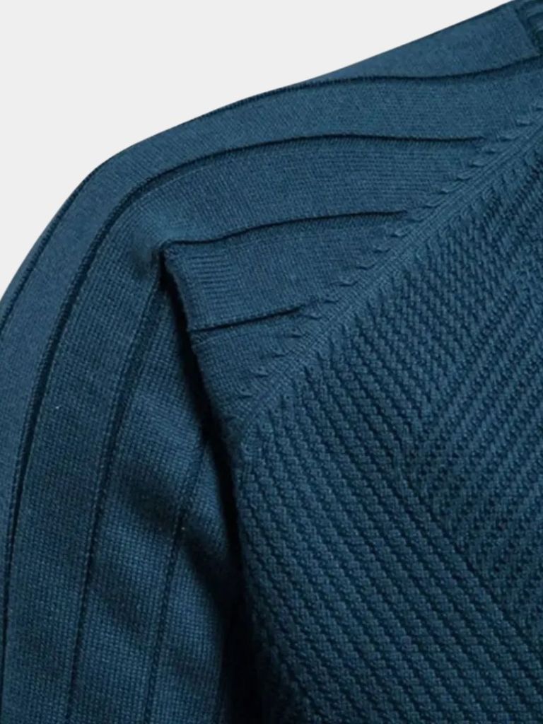 Giaccone Jacquard a Zip in Maglia Colore Unito