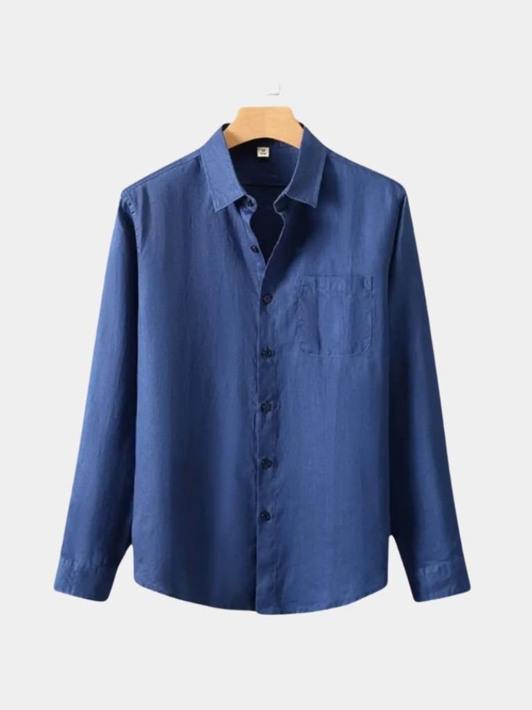 Camicia Essenziale in Lino con Maniche Lunghe