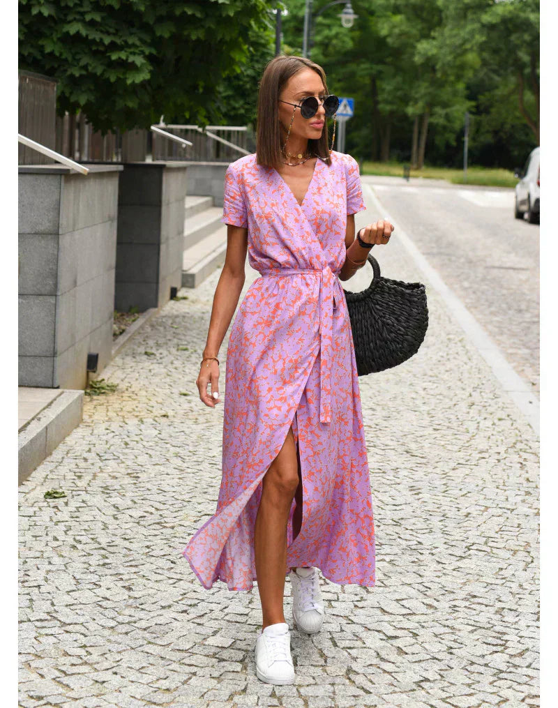 Giada™ | Abito elegante con scollo a V e linea modellante