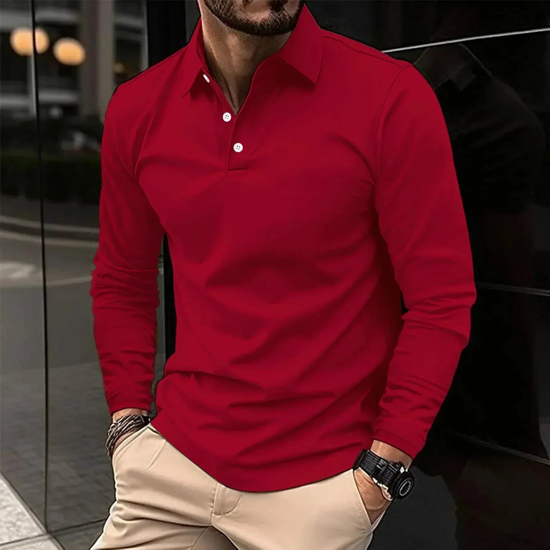 Polo James Casual a maniche lunghe