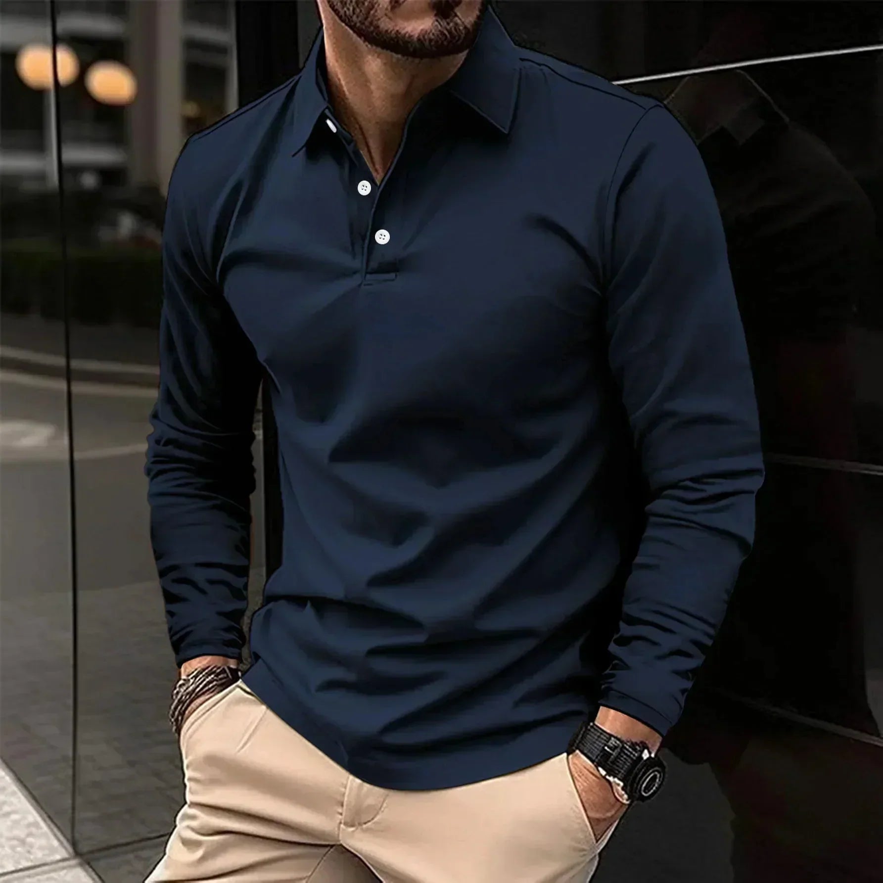 Polo James Casual a maniche lunghe