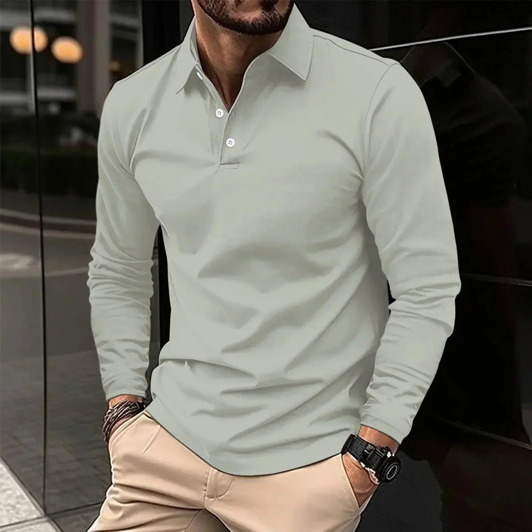 Polo James Casual a maniche lunghe