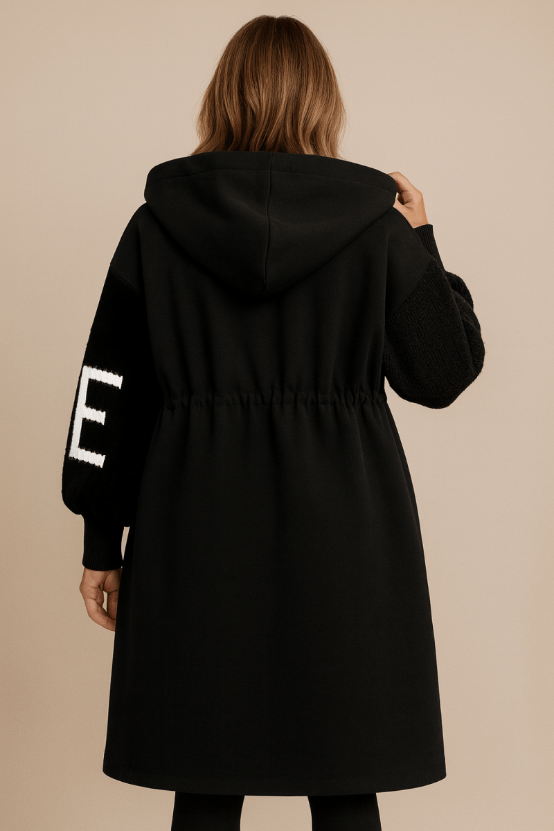 Selene | Cappotto Lungo In Maglia Con Cappuccio