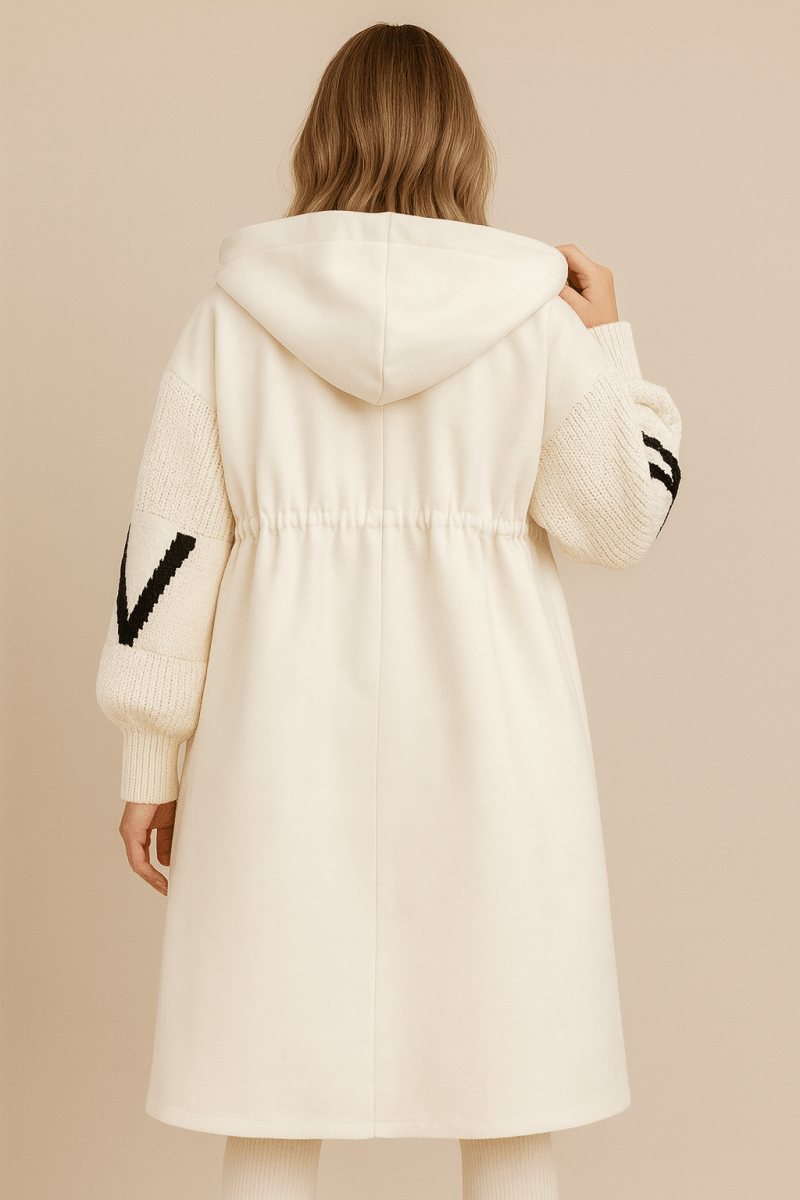 Selene | Cappotto Lungo In Maglia Con Cappuccio