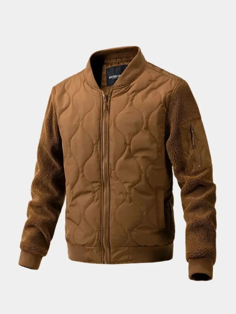 Giacca bomber imbottita con maniche Sherpa