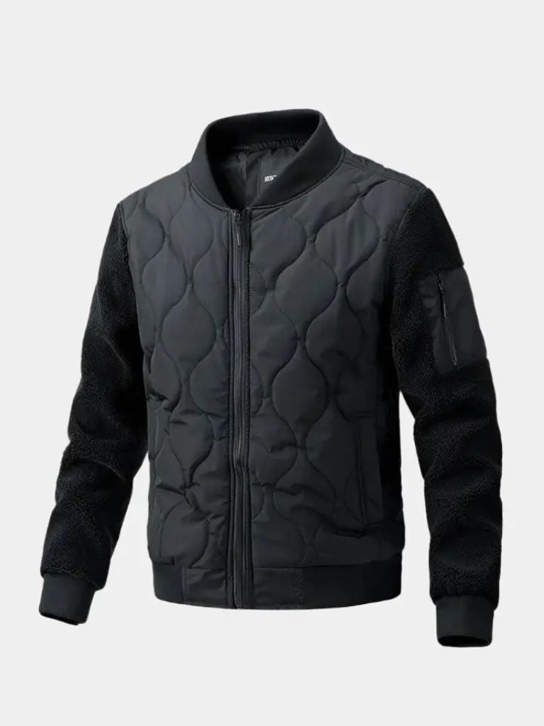 Giacca bomber imbottita con maniche Sherpa