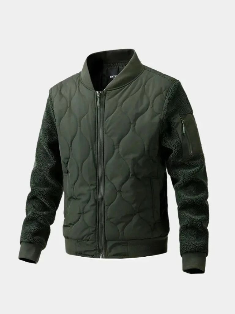 Giacca bomber imbottita con maniche Sherpa