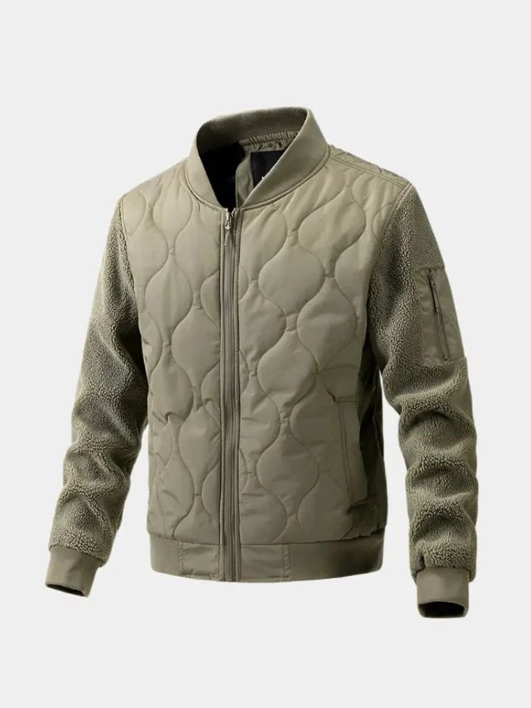 Giacca bomber imbottita con maniche Sherpa