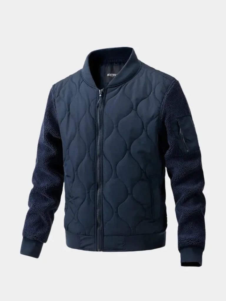 Giacca bomber imbottita con maniche Sherpa