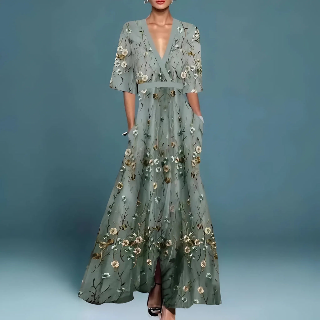 Valeria™ | Abito maxi floreale dallo stile sofisticato