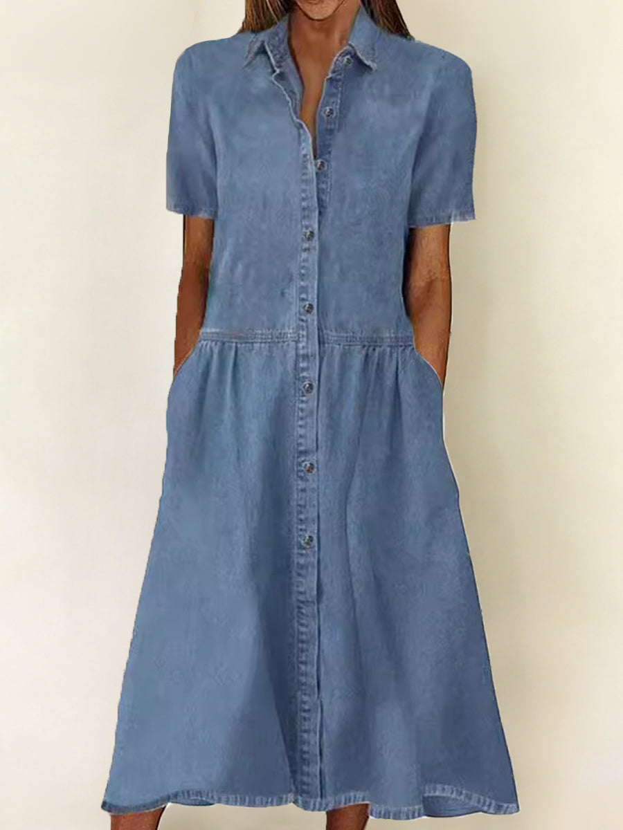 Carol | Vestito in denim a maniche corte