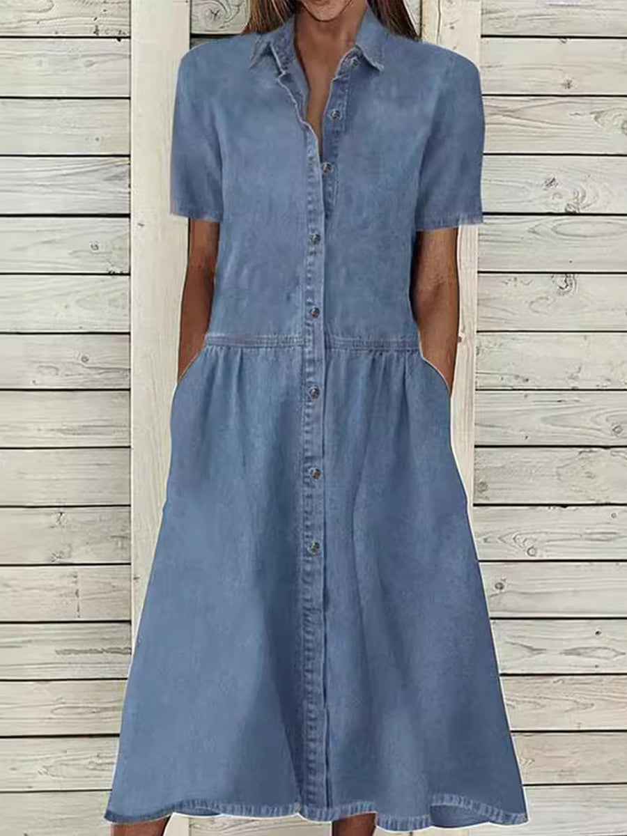 Carol | Vestito in denim a maniche corte