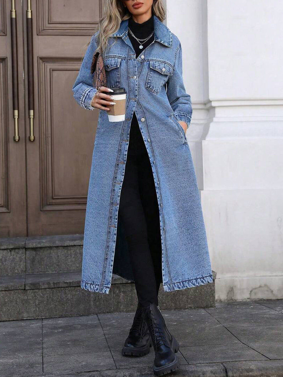 Maya | Giacca di jeans lunga ed elegante