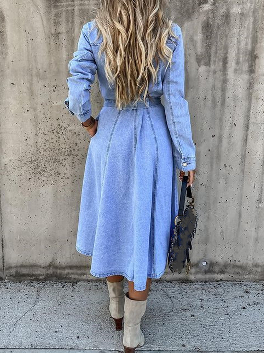 Luna | Vestito in Denim a Manica Lunga