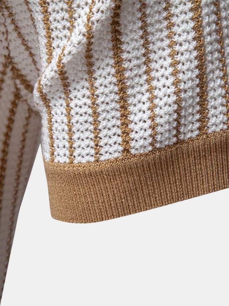 Polo a righe lavorata a maglia