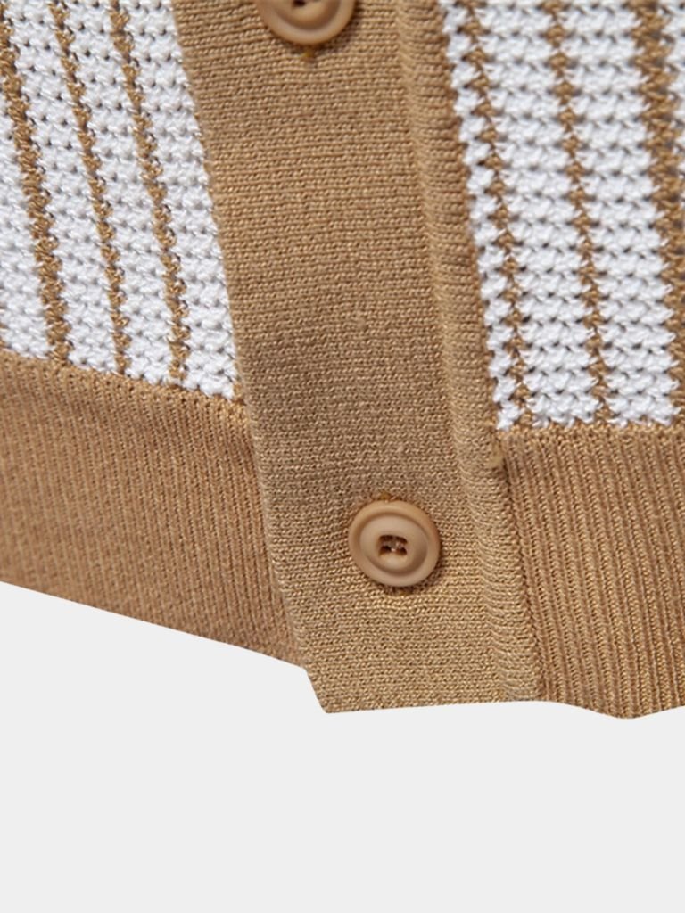 Polo a righe lavorata a maglia