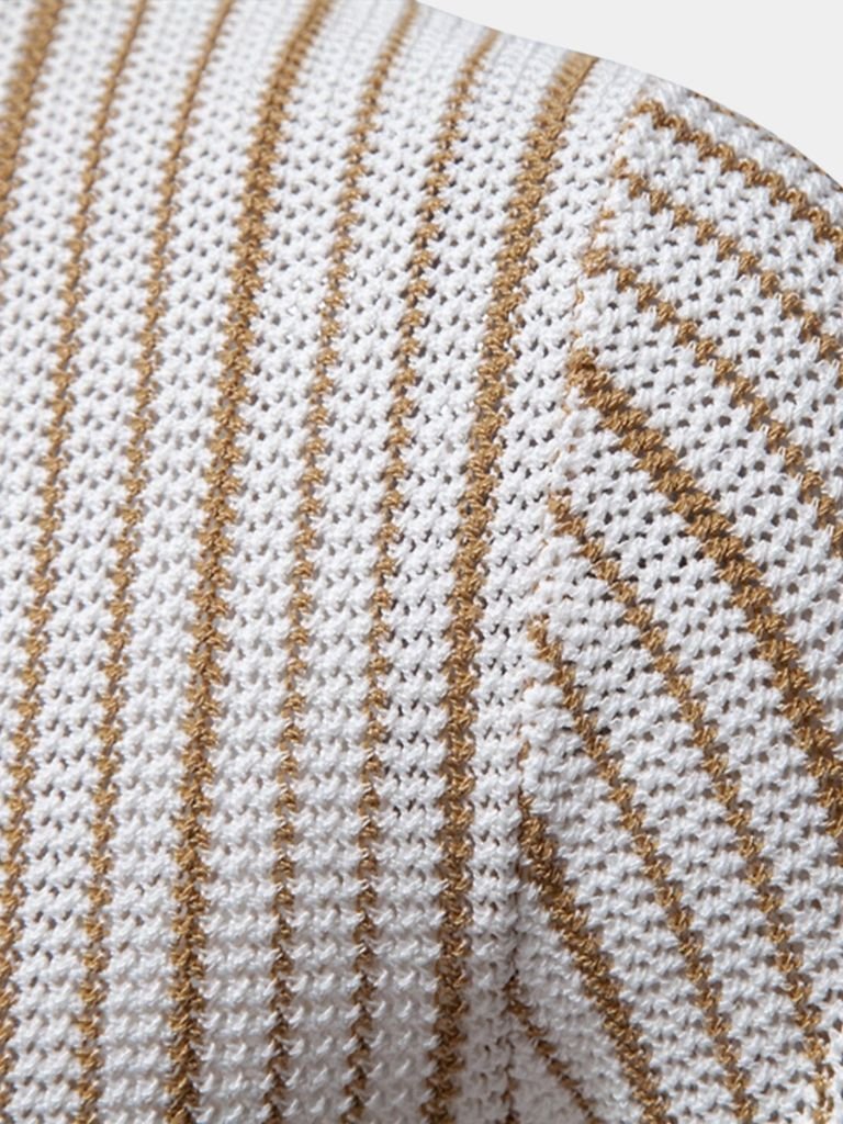 Polo a righe lavorata a maglia