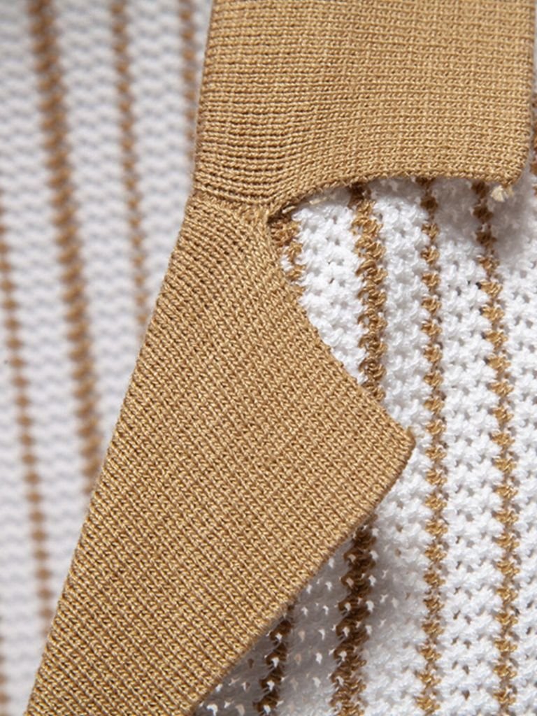 Polo a righe lavorata a maglia