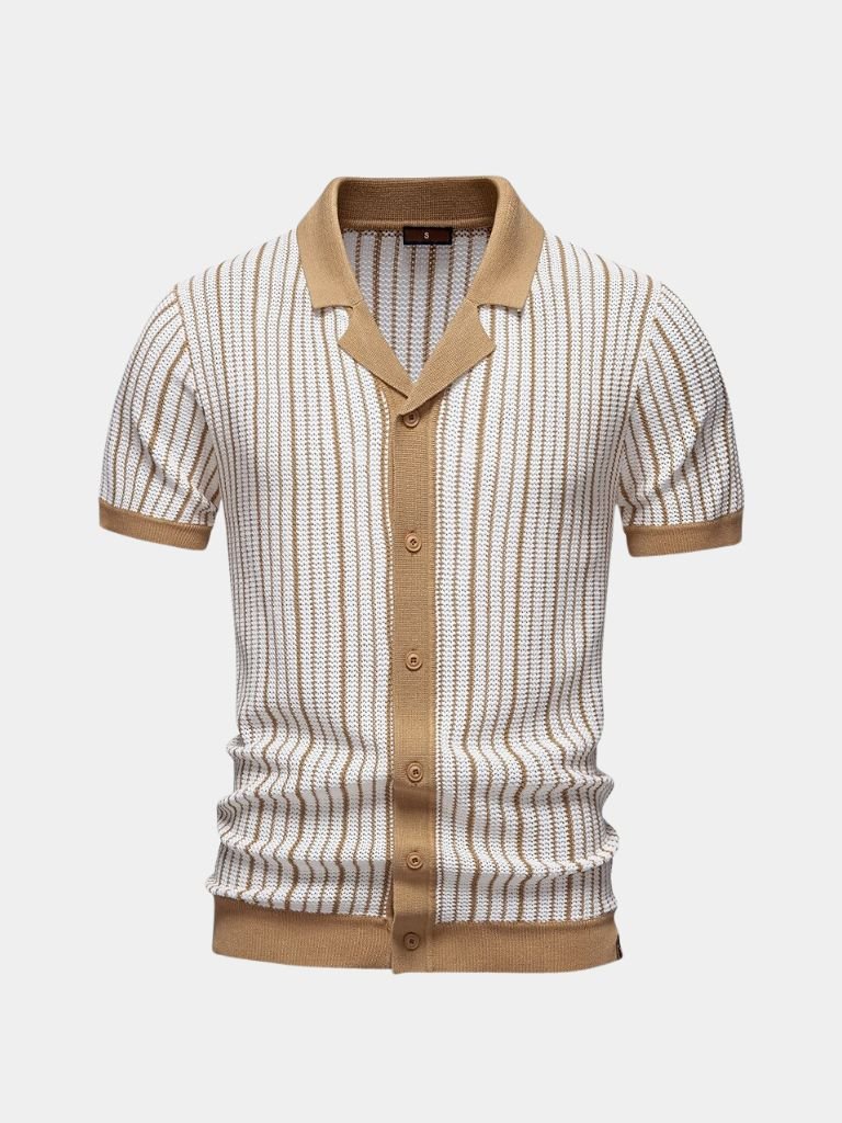Polo a righe lavorata a maglia