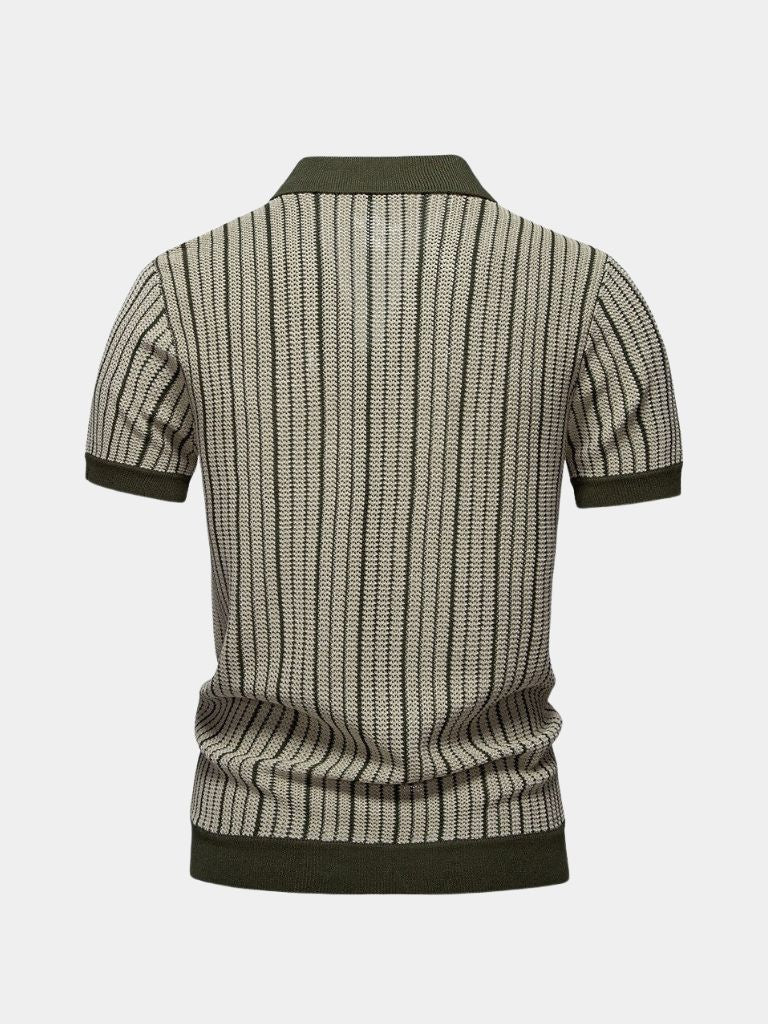Polo a righe lavorata a maglia