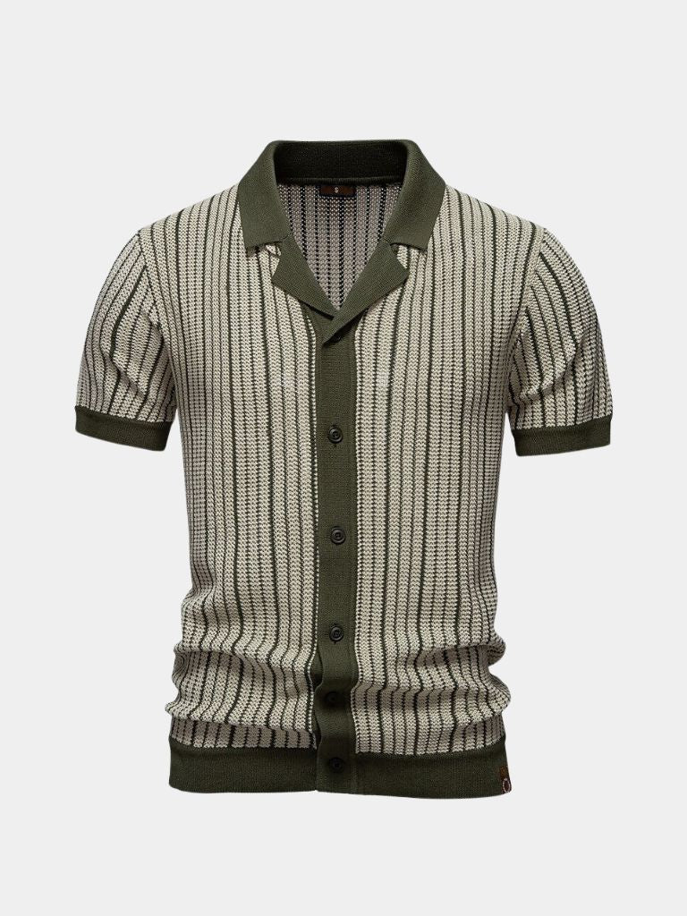 Polo a righe lavorata a maglia