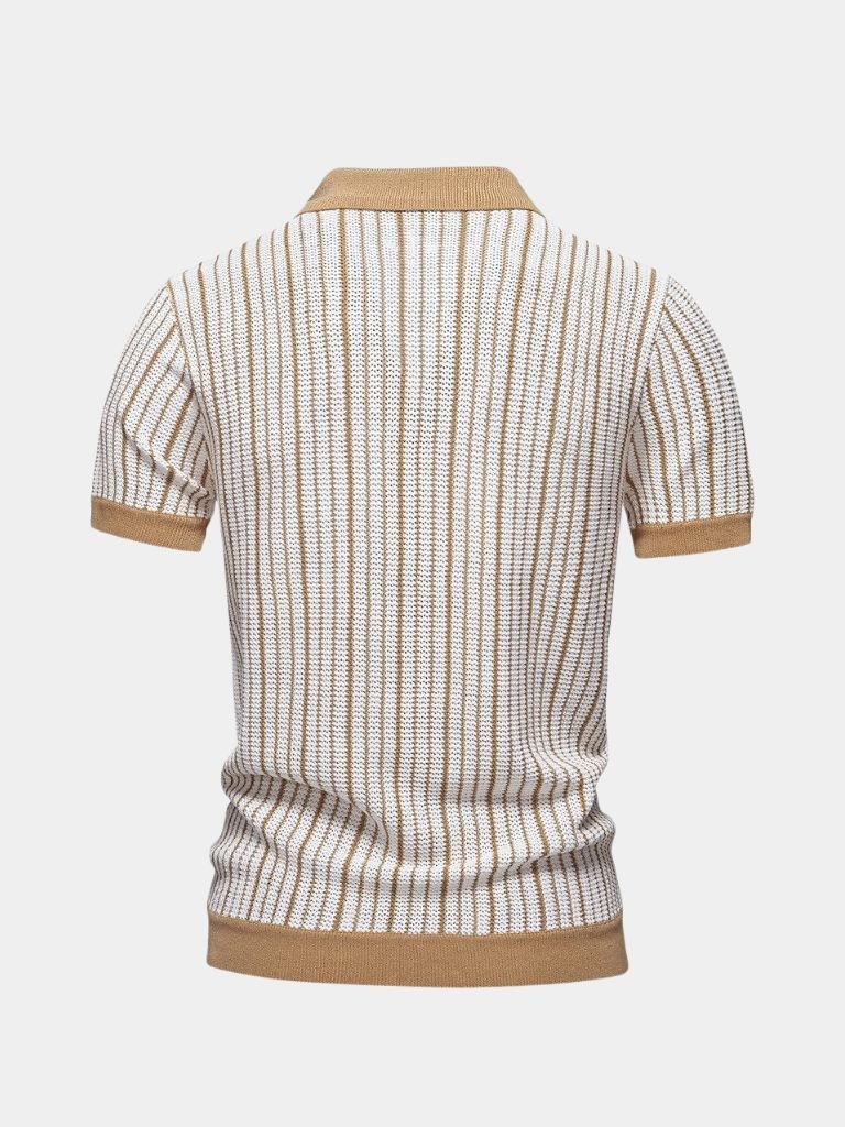 Polo a righe lavorata a maglia