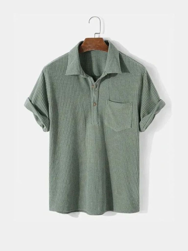 Camicia a maniche corte testurizzata