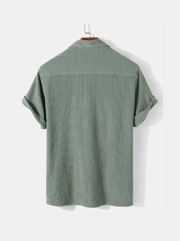 Camicia a maniche corte testurizzata