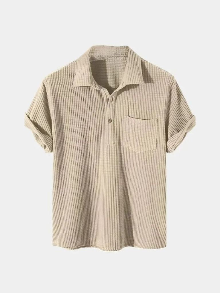 Camicia a maniche corte testurizzata