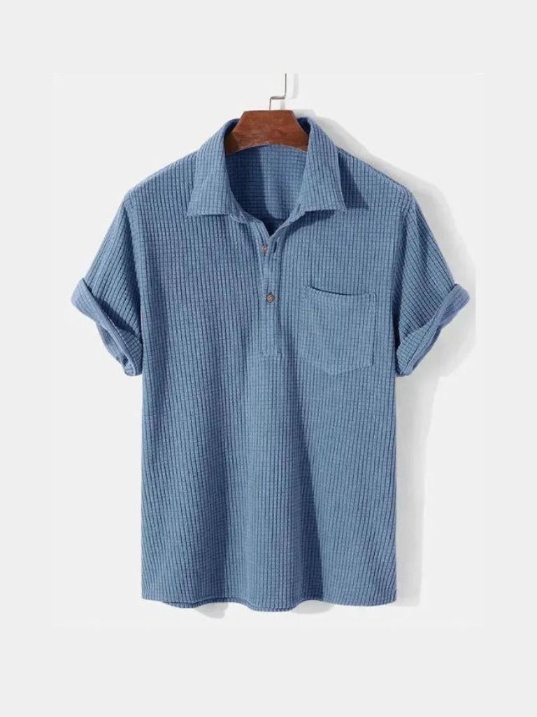 Camicia a maniche corte testurizzata
