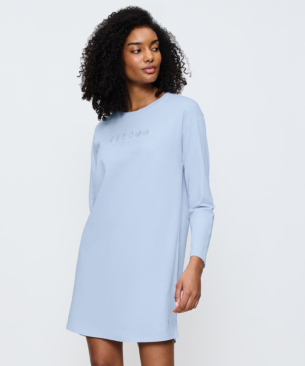 nachthemd lange mouw - Nightdresses NDK LSL 04 - Licht Blauw SA